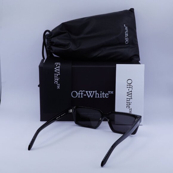 Off-White OERI13A WARREN 1007 Sunglasses Black Rectangle Frame, Grey Lenses main image 9